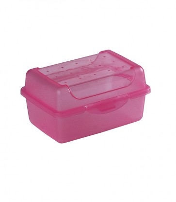 "Micro“ műanyag uzsidoboz, rózsaszín, 11x7,5x6 cm   UTOLSÓ 1 DB