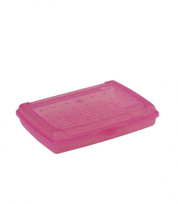 "Mini“ műanyag uzsidoboz, rózsaszín, 17x13x3,5 cm   UTOLSÓ 1 DB