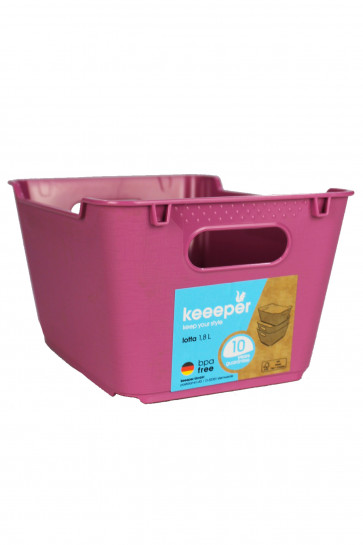 Műanyag doboz LOFT 1,8 l, rózsaszín, 19,5x14x10 cm