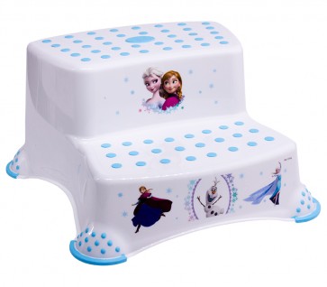Gyerek lépcsős fellépő, fehér, "Frozen", 40x37x21 cm