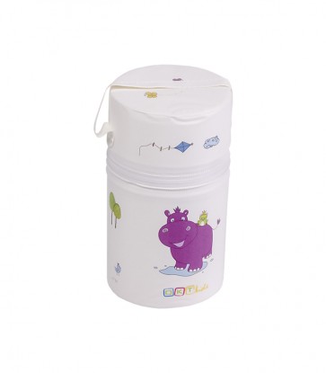 Hőtárolós cumisüveg tartó, fehér, "Hippo", 21xø10 cm - UTOLSÓ 4 DB