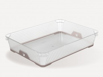 Jonas műanyag csúszásgátlós aljú kosár, A4, szürke, 36x26,5x7 cm