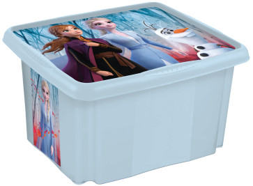 Műanyag doboz Frozen, 24 l, világoskék fedéllel , 42,5 x 35,5 x 22,5 cm