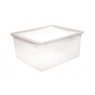 Basixx műanyag tároló doboz 18 l, átlátszó, 39x33,5x18 cm