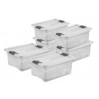 Kedvezményes műanyag doboz szett Crystal 12 l, 6 db