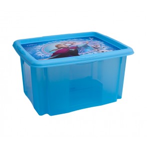 Műanyag tároló doboz "FROZEN", 24 l, kék, fedéllel, 41x34x22 cm UTOLSÓ 1 DB