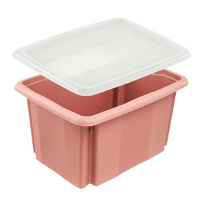 Színek műanyag doboz, 15 l, rózsaszín, fedéllel