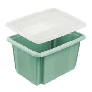 Színek műanyag doboz, 15 l, zöld, fedéllel