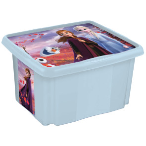 Műanyag doboz Frozen, 45 l, világoskék fedélle , 55,5 x 40 x 30 cm