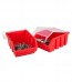 Alkatrésztároló doboz fedéllel, kicsi, piros, 16x11,6x7,5 cm
